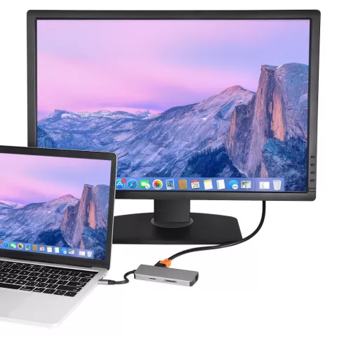 Hub PD USB-C multifonctionnel avec lecteur de carte SD TF HDMI 4K 2x adaptateur USB 3.0 RJ45 Gigabit Ethernet compatible avec MacBook