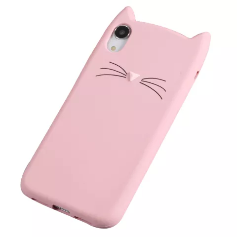 Coque iPhone XR en Silicone Chat - Coque Chat Rose