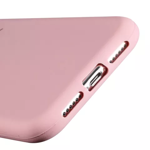 Chat mignon en silicone la coque compatible avec iPhone XR - Coque Chat Rose