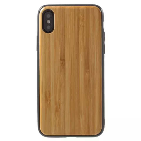 Coque TPU en bois compatible avec iPhone X XS - Coque Marron
