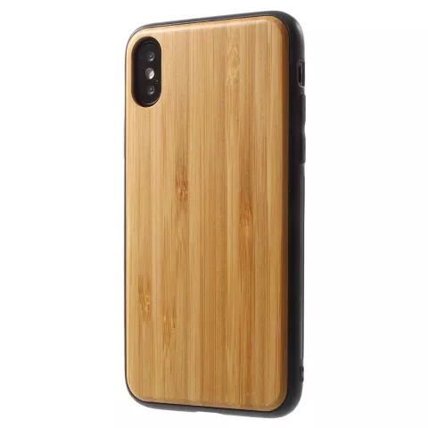 Coque TPU en bois compatible avec iPhone X XS - Coque Marron