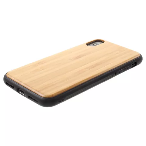 Coque TPU en bois compatible avec iPhone X XS - Coque Marron