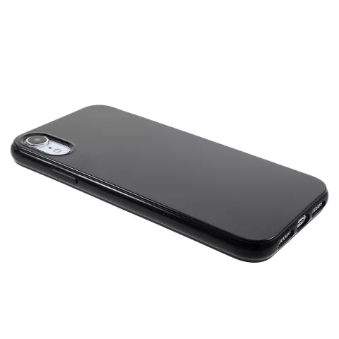 Coque en TPU souple et brillante compatible avec iPhone XR - Coque noire