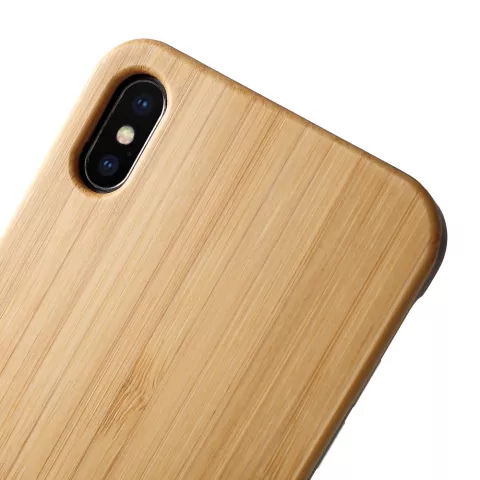 Coque en bois TPU compatible avec iPhone XS Max Cover - Coque marron