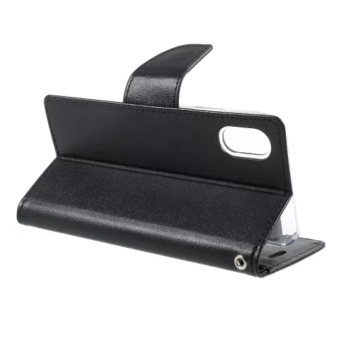 MERCURY GOOSPERY Bravo &Eacute;tui en simili cuir la couverture compatible avec iPhone X XS - &Eacute;tui portefeuille noir