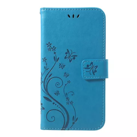 &Eacute;tui TPU en simili cuir portefeuille papillon compatible avec iPhone XR - &Eacute;tui bleu