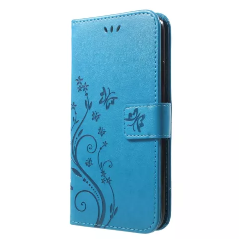 &Eacute;tui en TPU Butterfly Wallet Leatherette iPhone XR - &Eacute;tui bleu