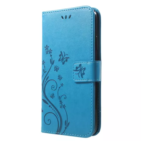 &Eacute;tui TPU en simili cuir portefeuille papillon compatible avec iPhone XR - &Eacute;tui bleu