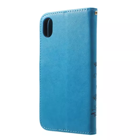 &Eacute;tui TPU en simili cuir portefeuille papillon compatible avec iPhone XR - &Eacute;tui bleu