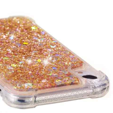TPU de protection en poudre de paillettes mobiles &eacute;tui compatible avec iPhone XR - &Eacute;tui dor&eacute;