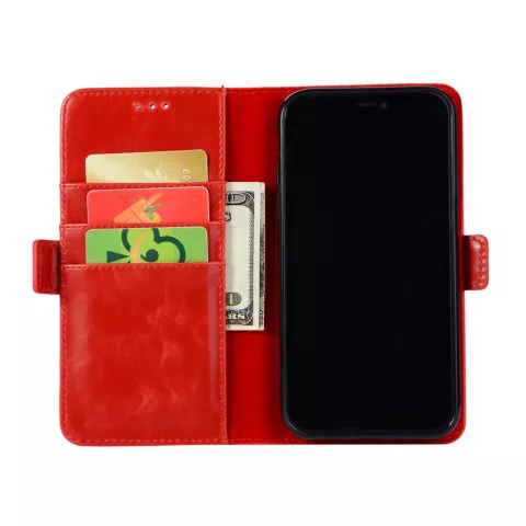&Eacute;tui portefeuille en similicuir TPU compatible avec iPhone XR - Rouge
