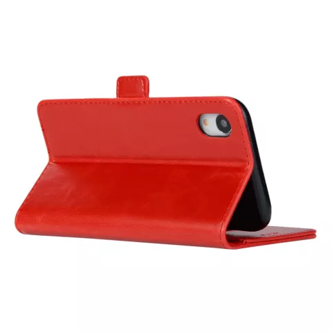 &Eacute;tui portefeuille en similicuir TPU compatible avec iPhone XR - Rouge