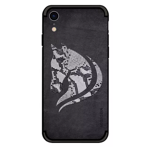 Coque en TPU NXE Snake Scales Horse compatible avec iPhone XR - Coque noire
