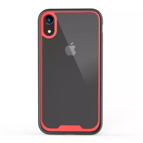 Bo&icirc;tier en plastique acrylique TPU noir rouge pour iPhone XR - Transparent