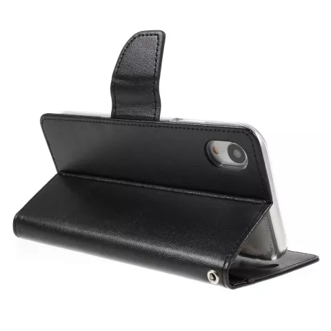 &Eacute;tui portefeuille en simili cuir Mercury Goospery compatible avec iPhone XR - Noir