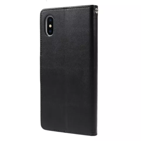 &Eacute;tui portefeuille en simili cuir Mercury Goospery compatible avec iPhone XS Max - Noir