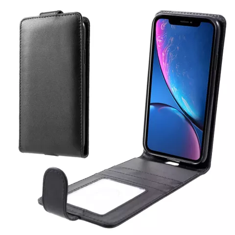 &Eacute;tui porte-cartes compatible avec iPhone XR &Eacute;tui en simili cuir - Noir