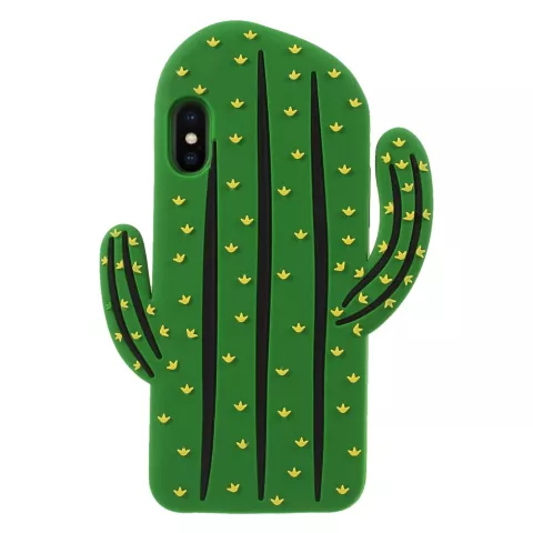 Coque en silicone Cactus la coque compatible avec iPhone XS Max - Coque verte