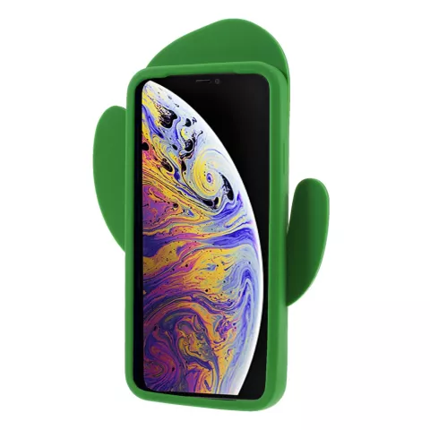 Coque en silicone Cactus la coque compatible avec iPhone XS Max - Coque verte