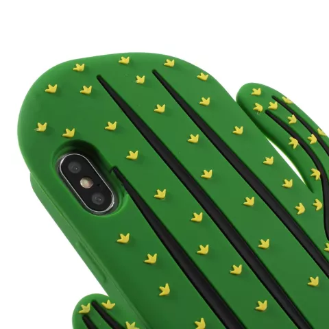 Coque en silicone Cactus la coque compatible avec iPhone XS Max - Coque verte