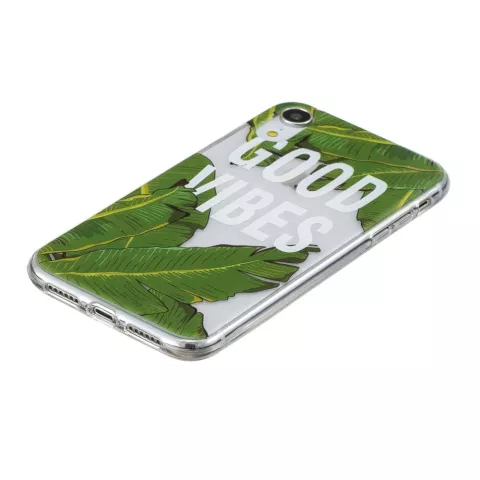 Coque en TPU Feuilles de Bananier compatible avec iPhone XR - Vert Transparent