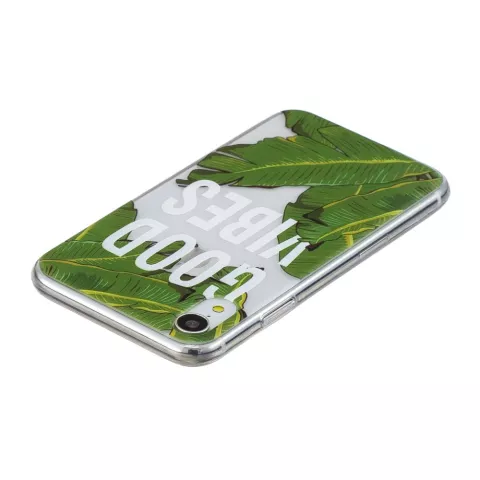 Coque en TPU Feuilles de Bananier compatible avec iPhone XR - Vert Transparent