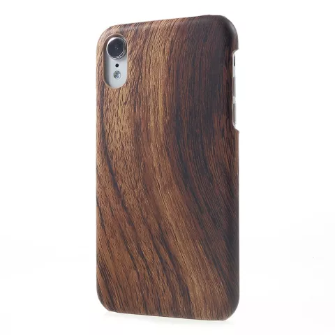 &Eacute;tui rigide iPhone XR aspect bois - Texture bois brun
