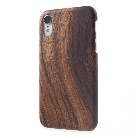 Aspect bois compatible avec la coque rigide iPhone XR - Texture bois marron