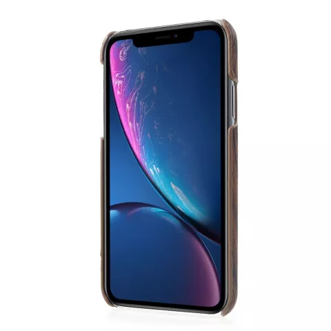 Aspect bois compatible avec la coque rigide iPhone XR - Texture bois marron