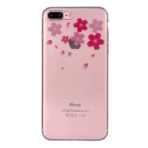 Coque Flower TPU pour iPhone 7 Plus 8 Plus - Transparente