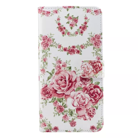 Portefeuille Flamingo compatible avec &eacute;tui TPU en similicuir iPhone XR - Fleurs