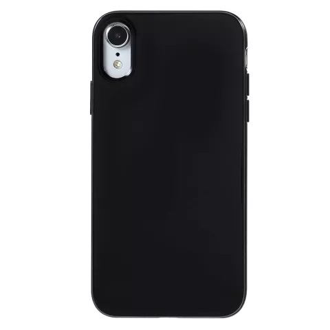 Coque en TPU souple et brillante compatible avec iPhone XR - Coque noire