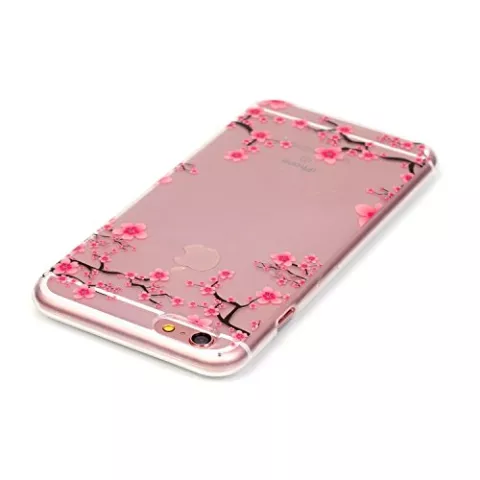 Coque en TPU Transparent Blossom pour iPhone 6 6s - Rose