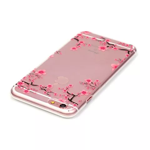 Coque en TPU Transparent Blossom compatible avec iPhone 6 6s - Rose