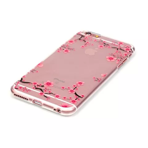 Coque en TPU Transparent Blossom compatible avec iPhone 6 6s - Rose