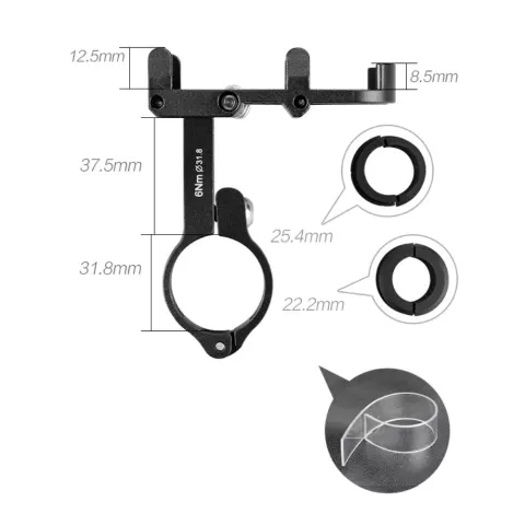 GUB Pro 2 Support de t&eacute;l&eacute;phone universel en aluminium pour v&eacute;los - Noir