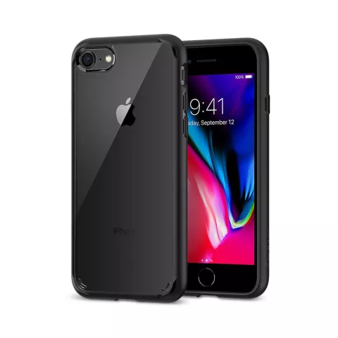 Coque iPhone 7 8 SE 2020 SE 2022 transparente Spigen Ultra Hybrid 2 - Noire