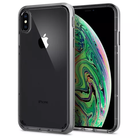 Coque Spigen Neo Hybrid Crystal Protection Transparente iPhone XS Max - Coque Argent Transparente