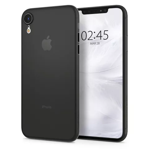 Coque iPhone XR Spigen Air Skin coque transparente - Noire transparente