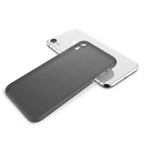 Coque iPhone XR Spigen Air Skin coque transparente - Noire transparente