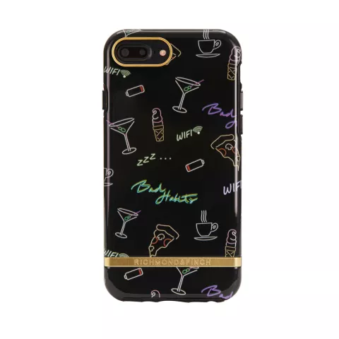 &Eacute;tui Richmond &amp; Finch Bad Habits compatible avec iPhone 6 Plus 6s Plus 7 Plus 8 Plus - Noir