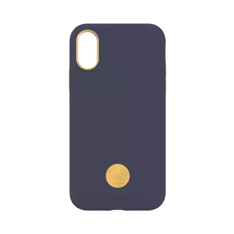 Coque rigide FLAVR Studio Pure Navy compatible avec iPhone X XS - Bleu Royal Bleu