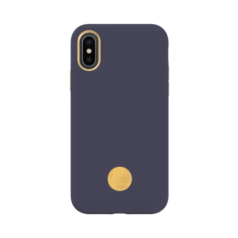 Coque rigide FLAVR Studio Pure Navy compatible avec iPhone X XS - Bleu Royal Bleu