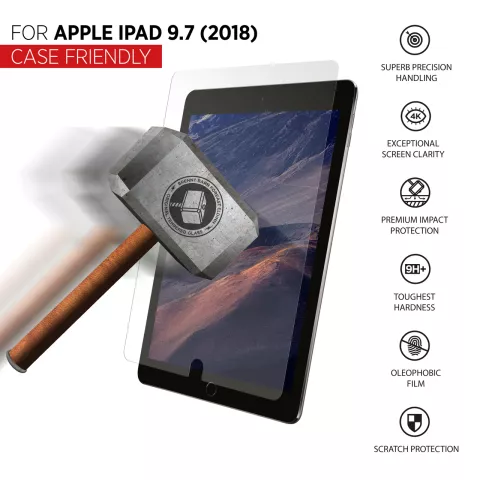 THOR Glass protector iPad 9.7 (2018) - 9H + Verre Tremp&eacute;