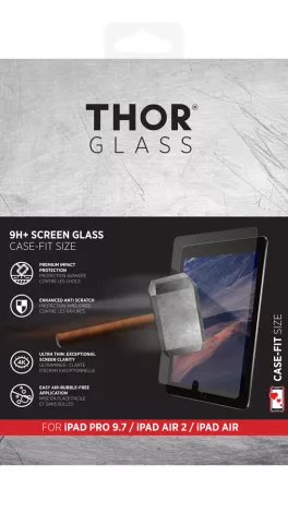 THOR Glass protector iPad 9.7 (2018) - 9H + Verre Tremp&eacute;