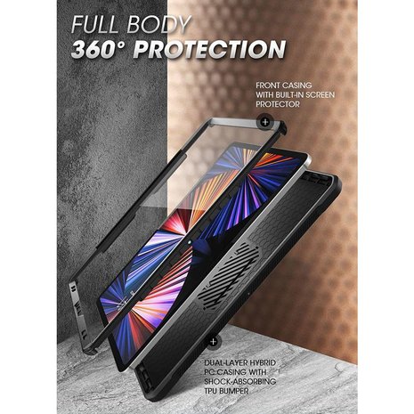 Housse Supcase Unicorn Beetle pour iPad Pro 12.9 (2021 2022) - noire
