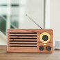 NR-3013 Mini bois texture r&eacute;tro FM Radio sans fil Bluetooth haut-parleur - couleur bois brun clair