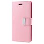 Mercury Goospery Rich Walletcase 7 Cartes Simili Cuir &eacute;tui compatible avec iPhone X XS - Rose