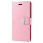 Coque iPhone X XS Mercury Goospery Rich Walletcase 7 Passes en cuir artificiel - Rose