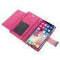 Coque iPhone X XS Mercury Goospery Rich Walletcase 7 Passes en cuir artificiel - Rose